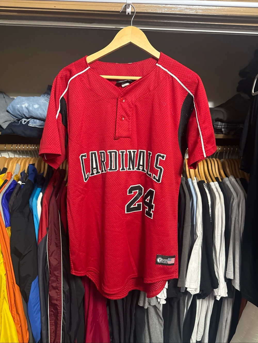 TAG Team Uniforms Cardinals Baseball Jersey Number 24 Red Medium